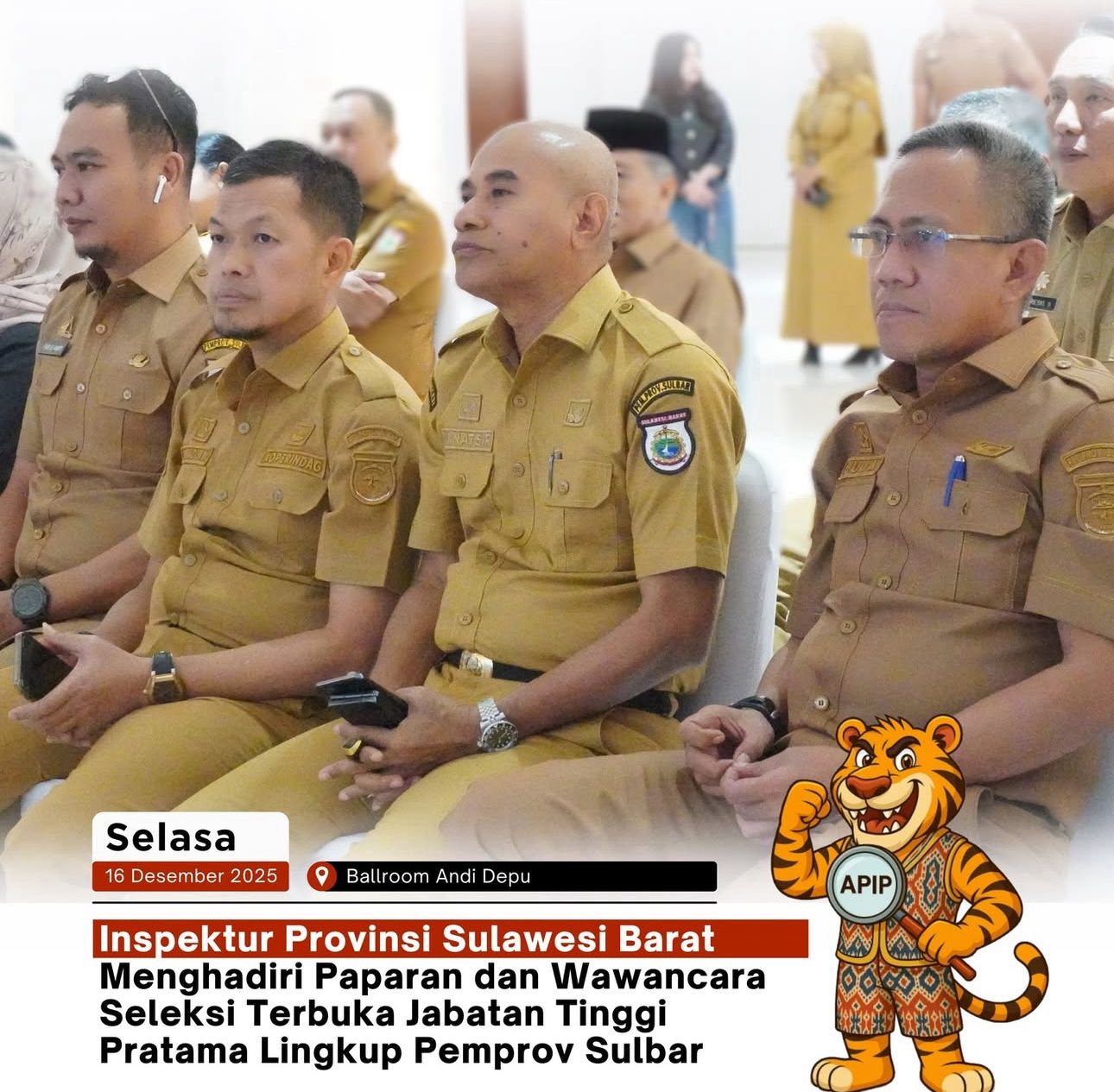 Inspektur Muh Natsir Hadiri Seleksi Terbuka Jabatan Tinggi Pratama Pemprov