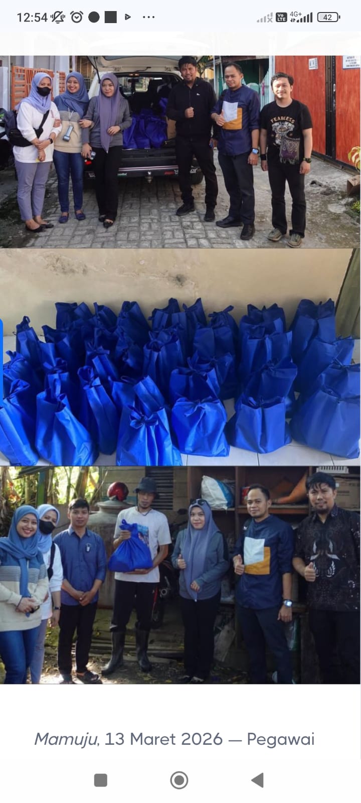PPPK Biro Hukum Setda Sulbar Berbagi Paket Sembako Kepada Warga